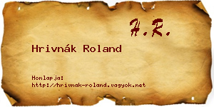 Hrivnák Roland névjegykártya